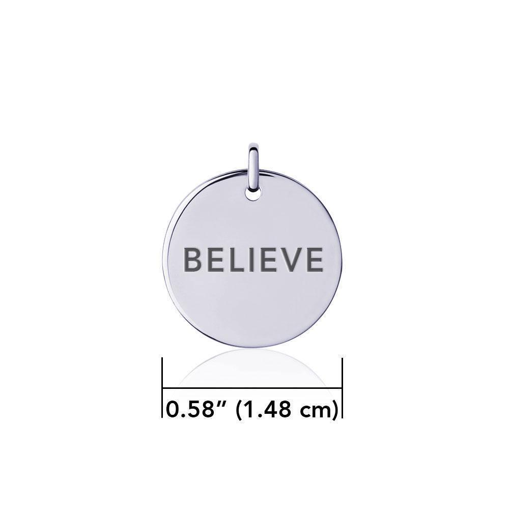 Power Word Believe Silver Disc Charm TCM361