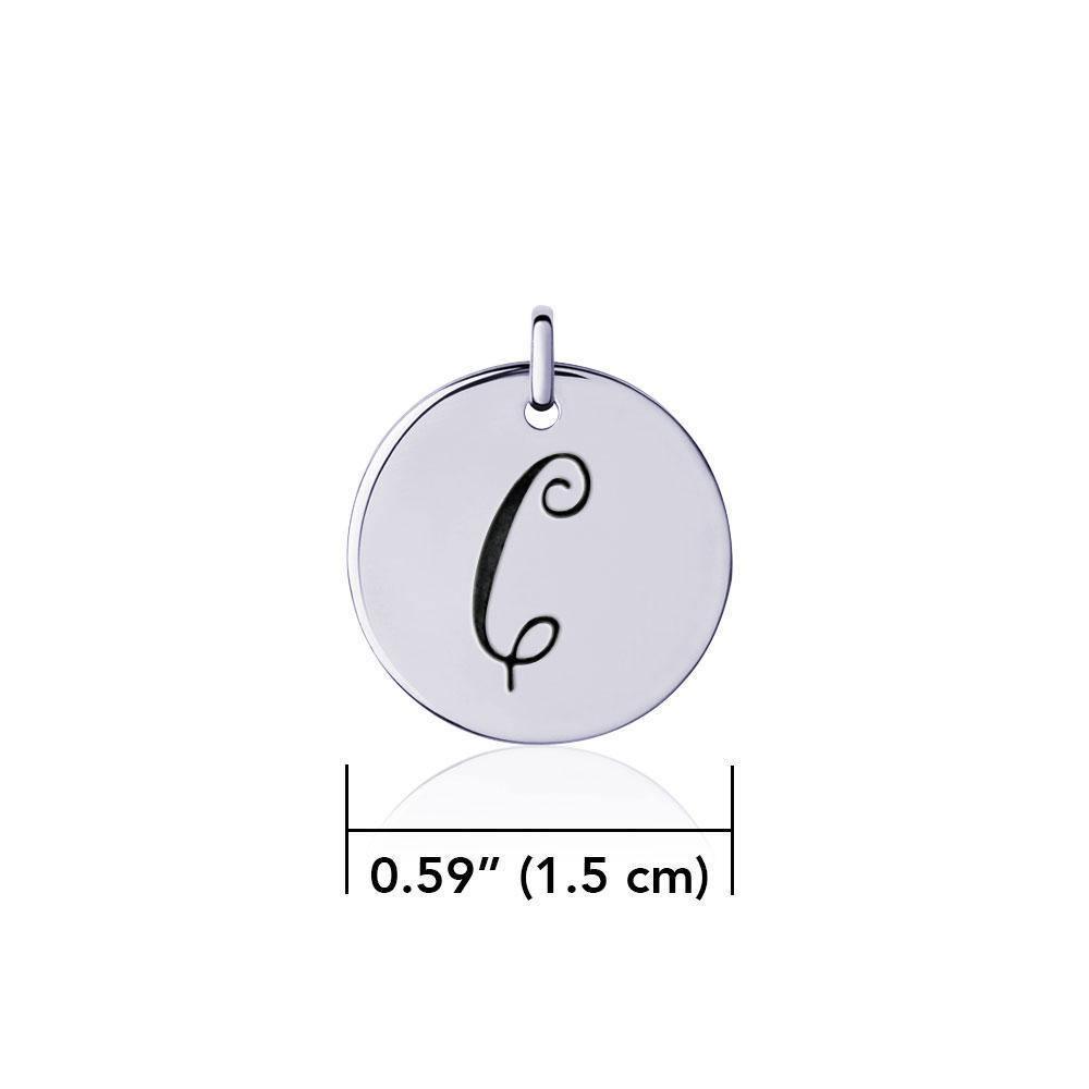 Letter C Silver Disc Charm TCM365