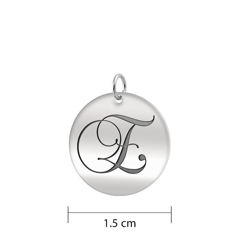 Letter E Silver Disc Charm TCM367