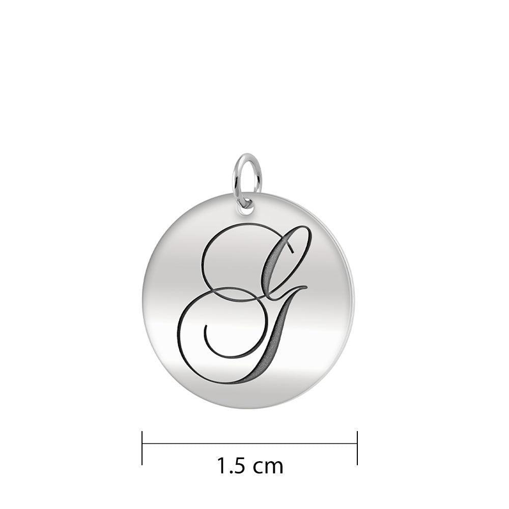 Letter G Silver Disc Charm TCM369
