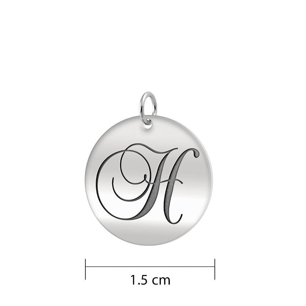 Letter H Silver Disc Charm TCM370
