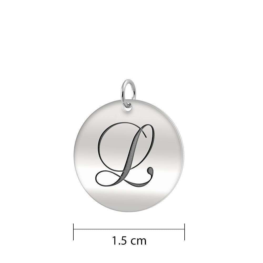 Letter L Silver Disc Charm TCM373
