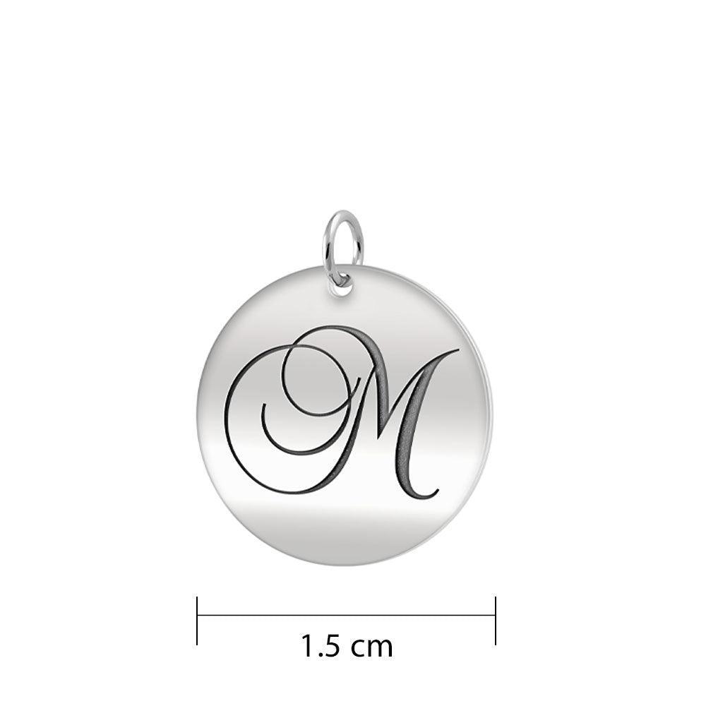 Letter M Silver Disc Charm TCM374