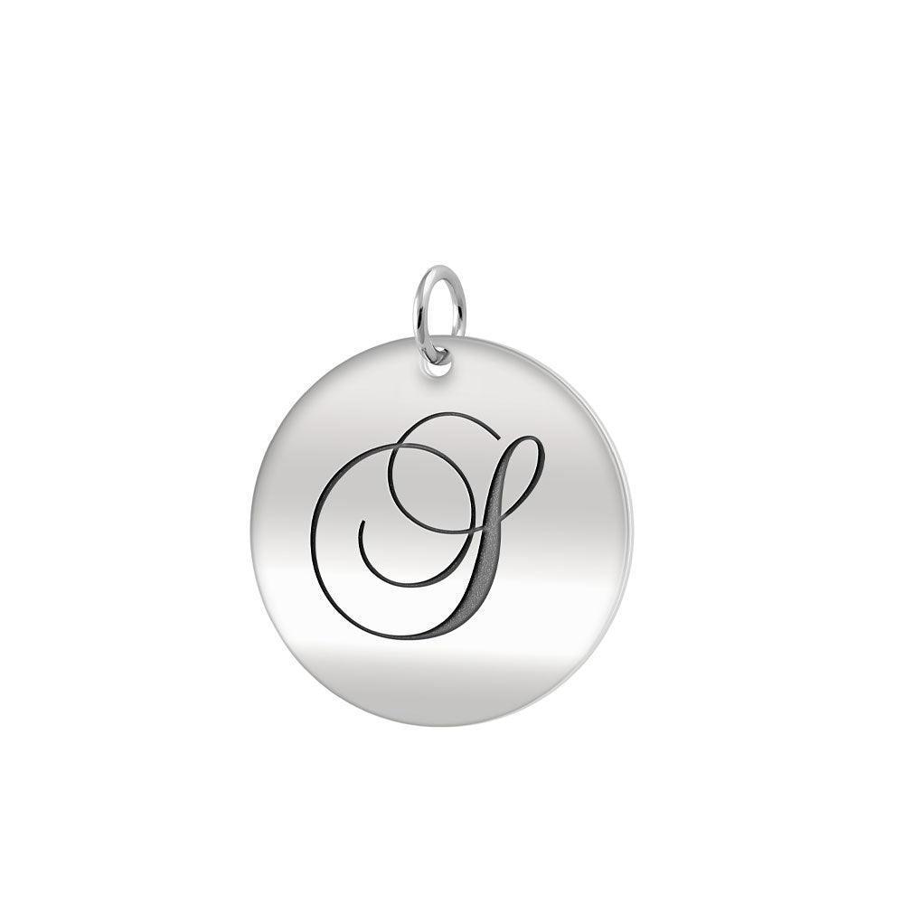 Letter S Silver Disc Charm TCM379