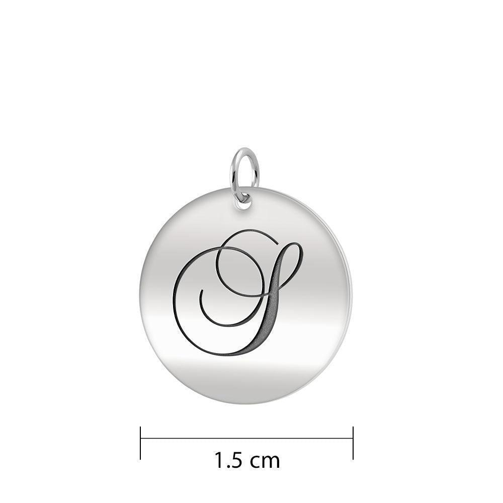 Letter S Silver Disc Charm TCM379