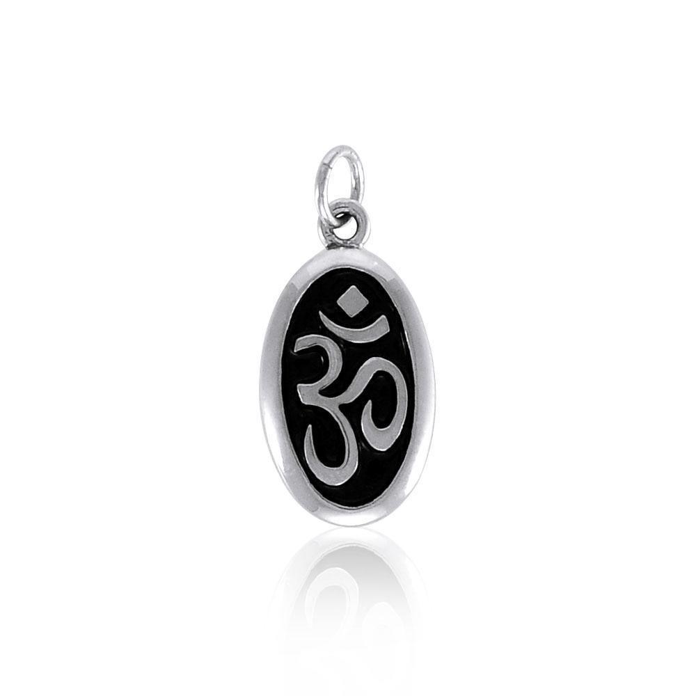 Oval Om Silver Charm TCM516