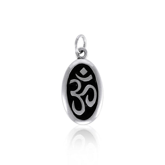 Oval Om Silver Charm TCM516