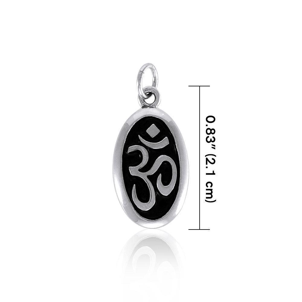 Oval Om Silver Charm TCM516