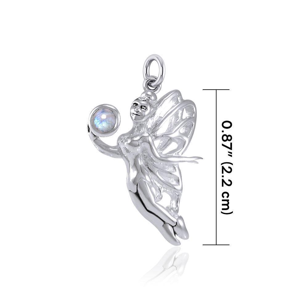 Enchanted Fairy Holding Gem Silver Charm TCM638