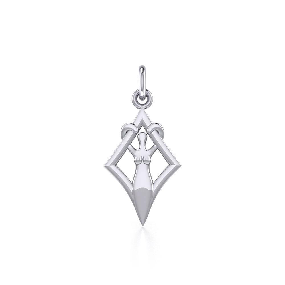 Goddess in Diamond Frame Silver Charm TCM651