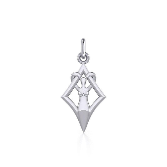 Goddess in Diamond Frame Silver Charm TCM651