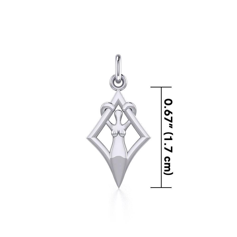 Goddess in Diamond Frame Silver Charm TCM651