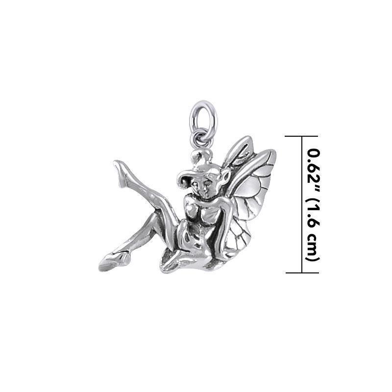 Enchanted Sitting Fairy Silver Charm TCM656