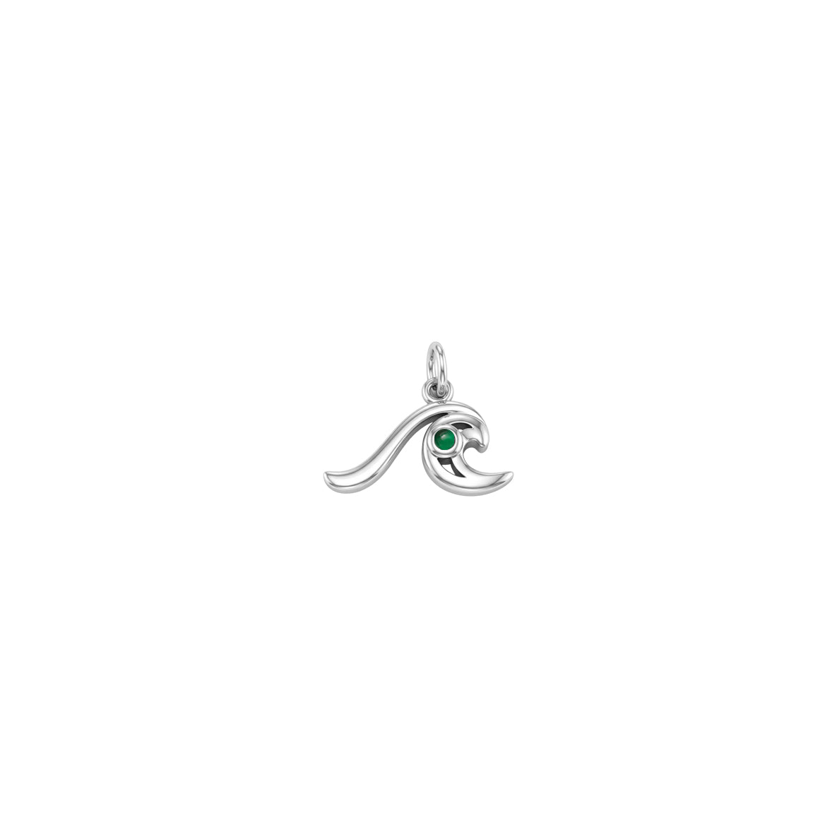Wave with Gemstone Sterling Silver Charm TCM718