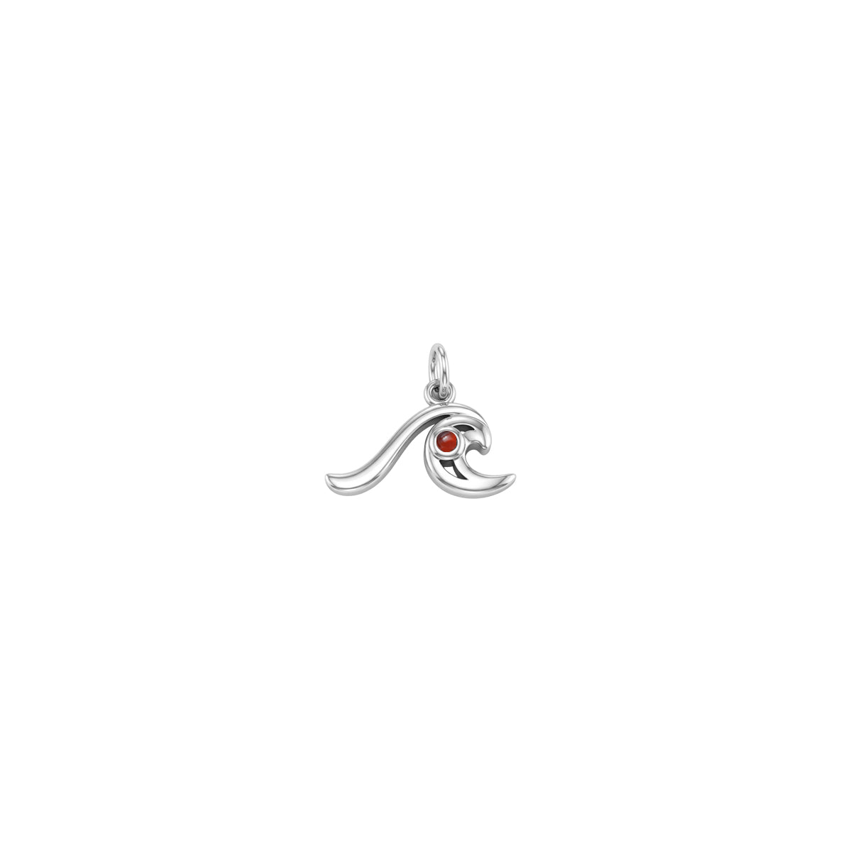 Wave with Gemstone Sterling Silver Charm TCM718