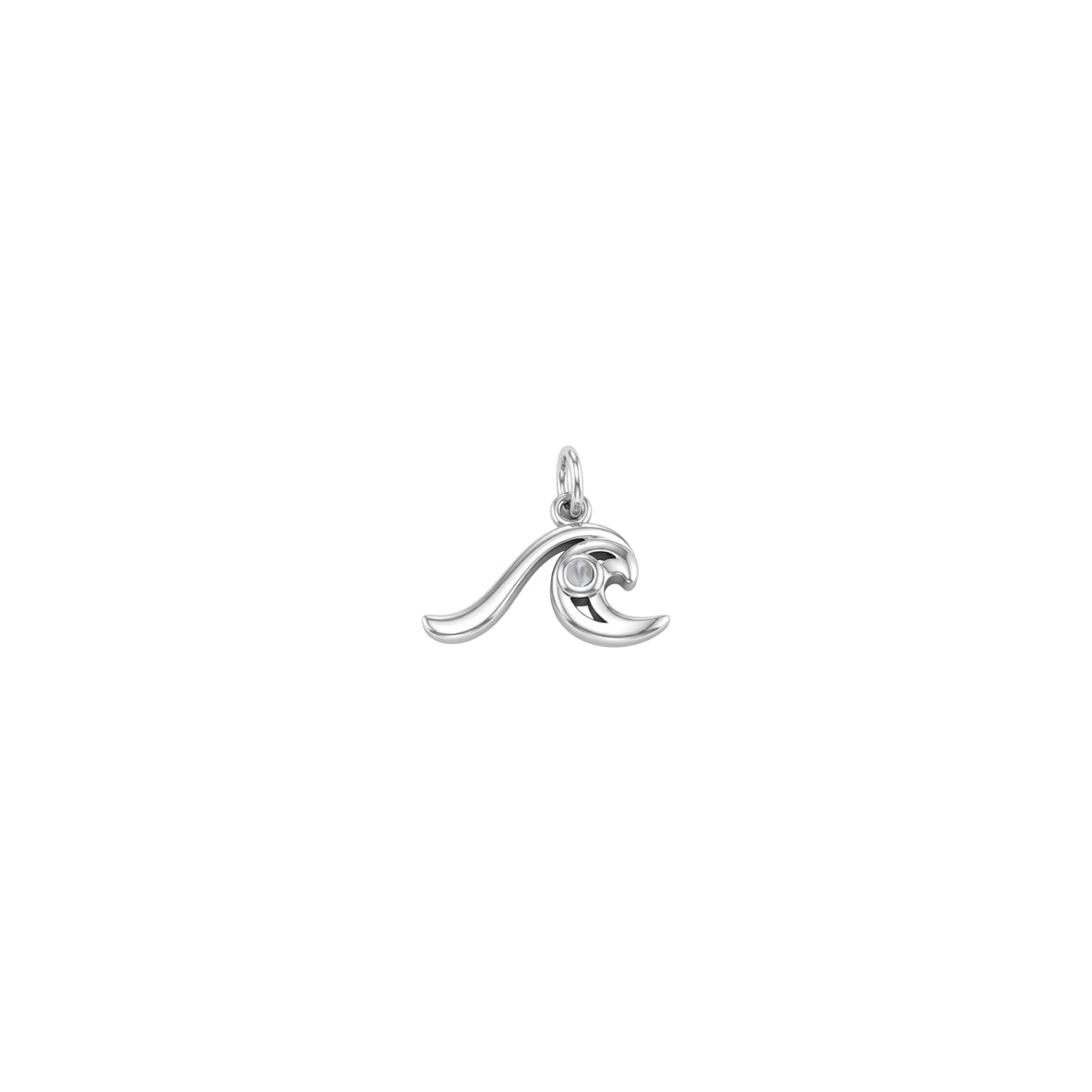 Wave with Gemstone Sterling Silver Charm TCM718