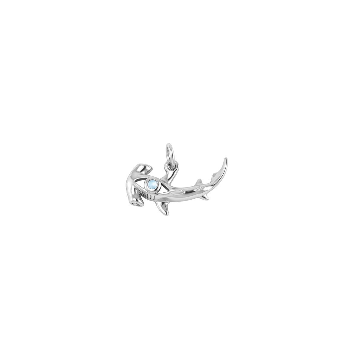 Hammerhead Shark with Gemstone Sterling Silver Charm TCM721