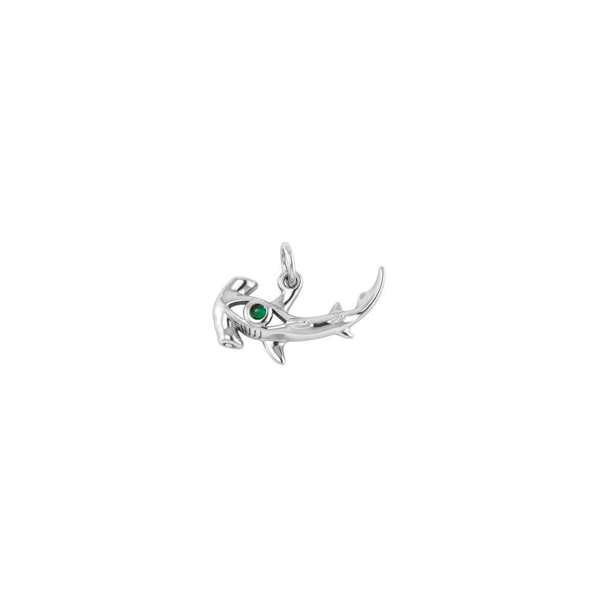 Hammerhead Shark with Gemstone Sterling Silver Charm TCM721