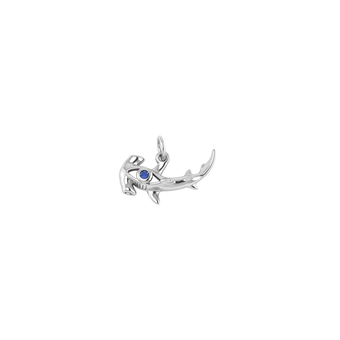 Hammerhead Shark with Gemstone Sterling Silver Charm TCM721