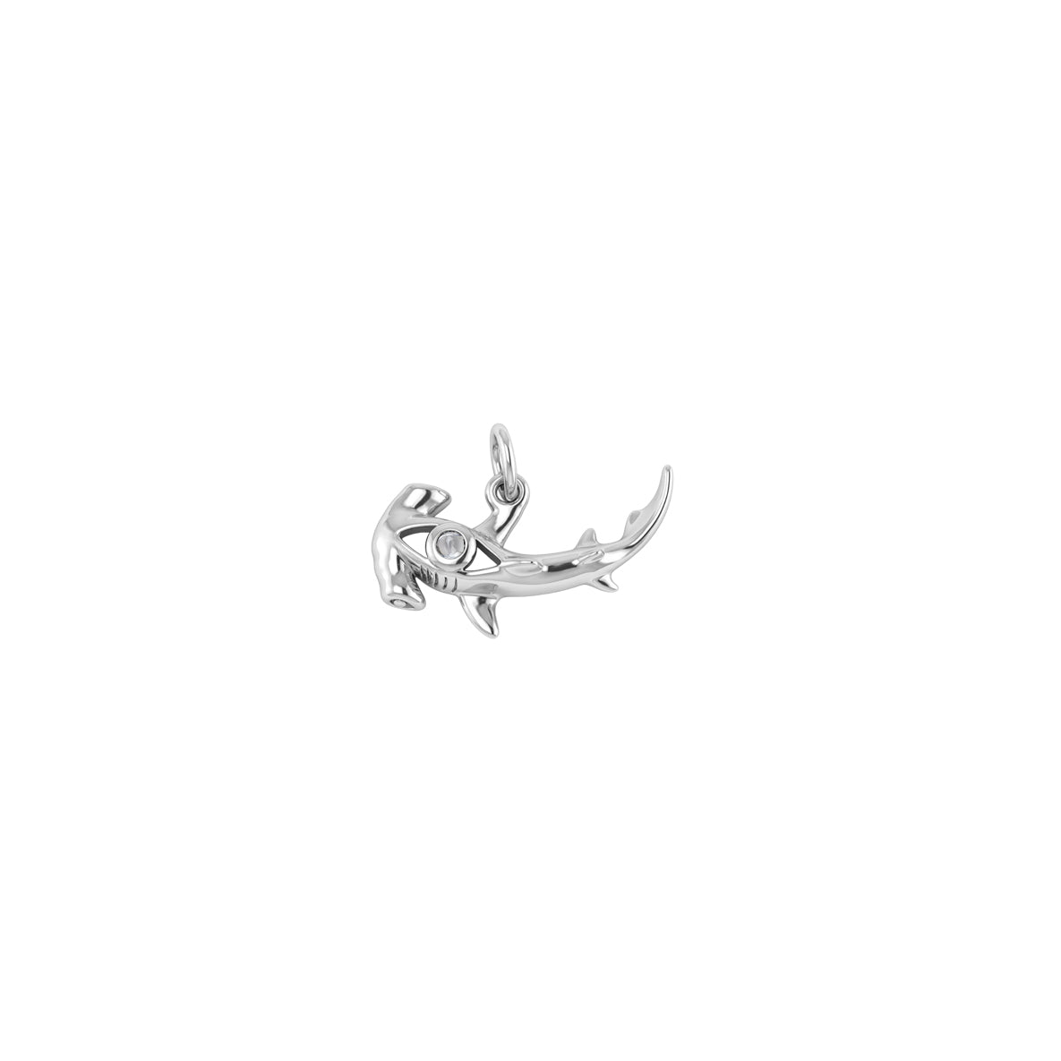Hammerhead Shark with Gemstone Sterling Silver Charm TCM721
