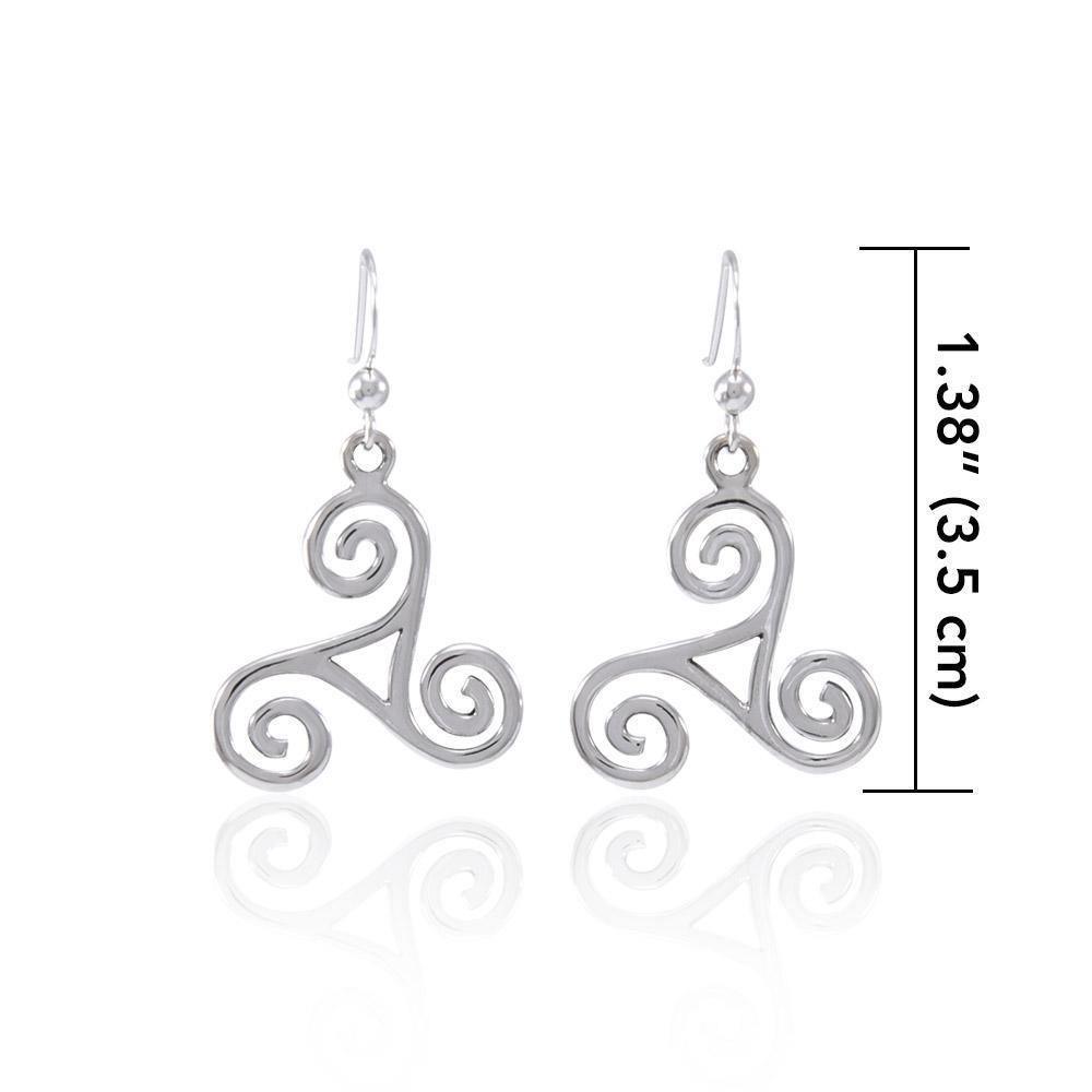 Celtic Silver Spiral Earrings TE102