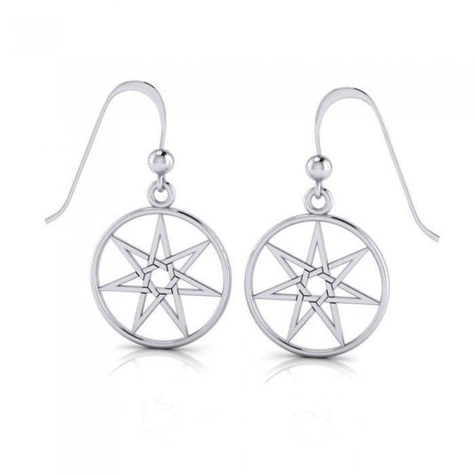 Fairy Pentacle Silver Dangling Earrings TE1029