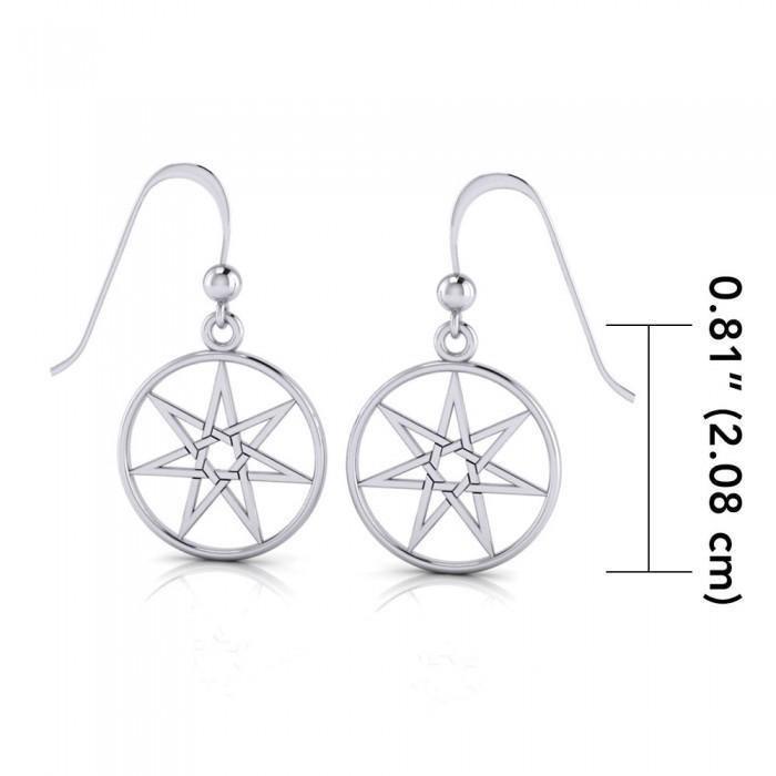 Fairy Pentacle Silver Dangling Earrings TE1029