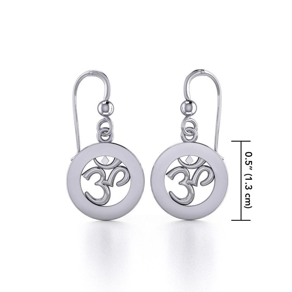 Om Meditation Silver Earrings TE1053