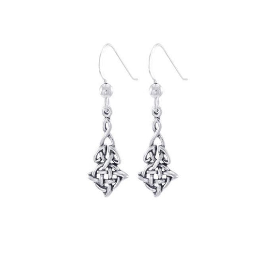 Celtic Quaternary Knotwork Silver Earrings TE1124
