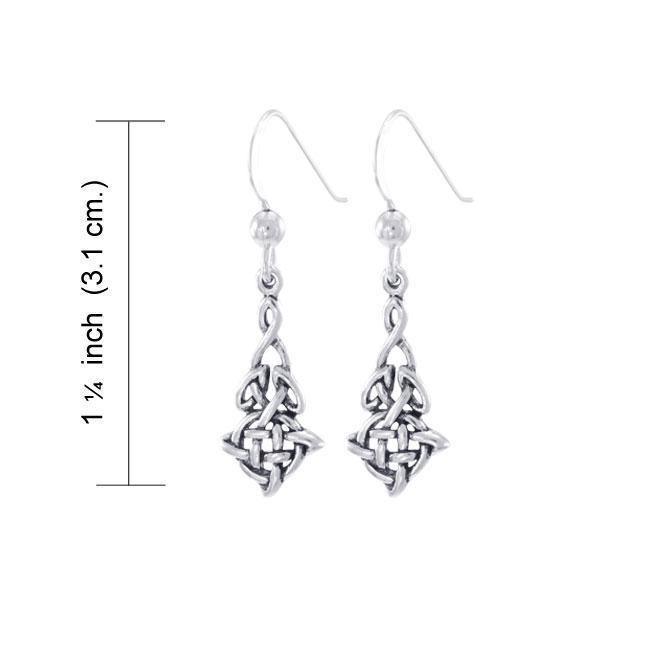 Celtic Quaternary Knotwork Silver Earrings TE1124