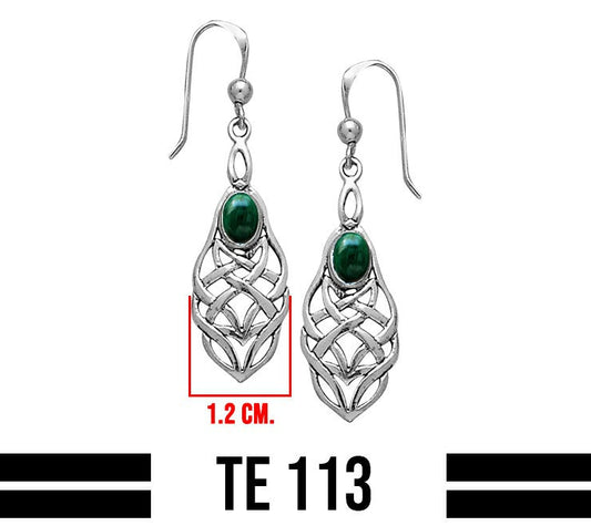 Celtic Knotwork Sterling Silver Plated over Solid Brass Earrings BTE113