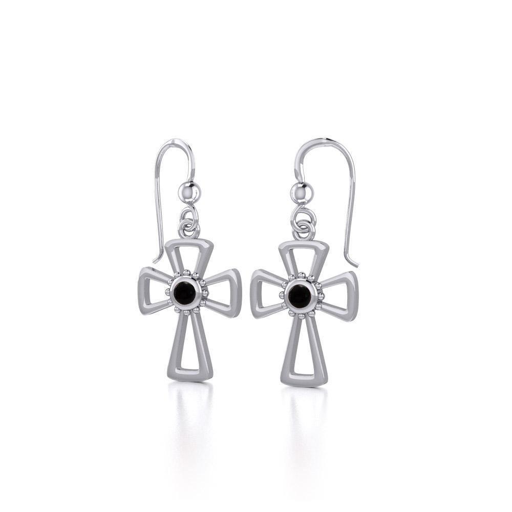Silver Cross Earrings TE1150