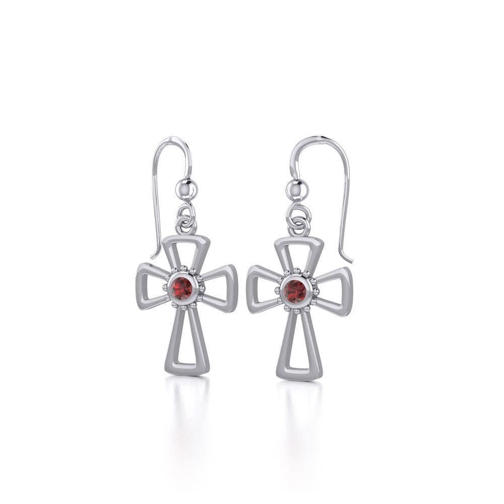 Silver Cross Earrings TE1150