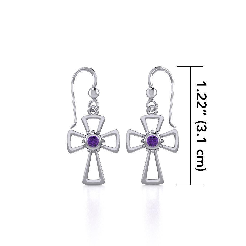 Silver Cross Earrings TE1150