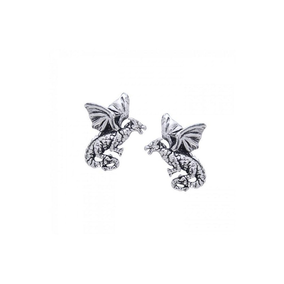 Small Flying Dragons Sterling Silver Post Earrings TE1156