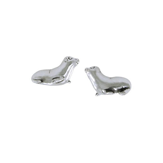 Seal Sterling Silver Post Earrings TE1192