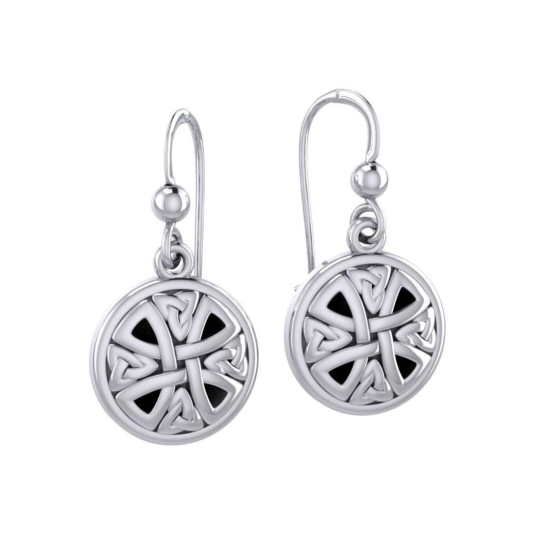 Celtic Trinity Knotwork Silver Cross Earrings TE1199 - peterstone.dropshipping