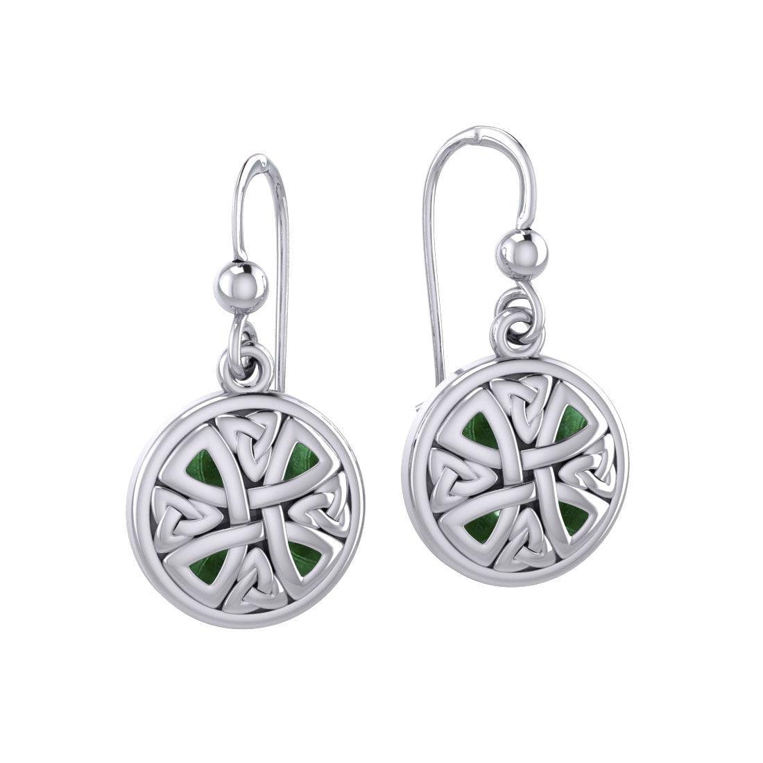 Celtic Trinity Knotwork Silver Cross Earrings TE1199 - peterstone.dropshipping