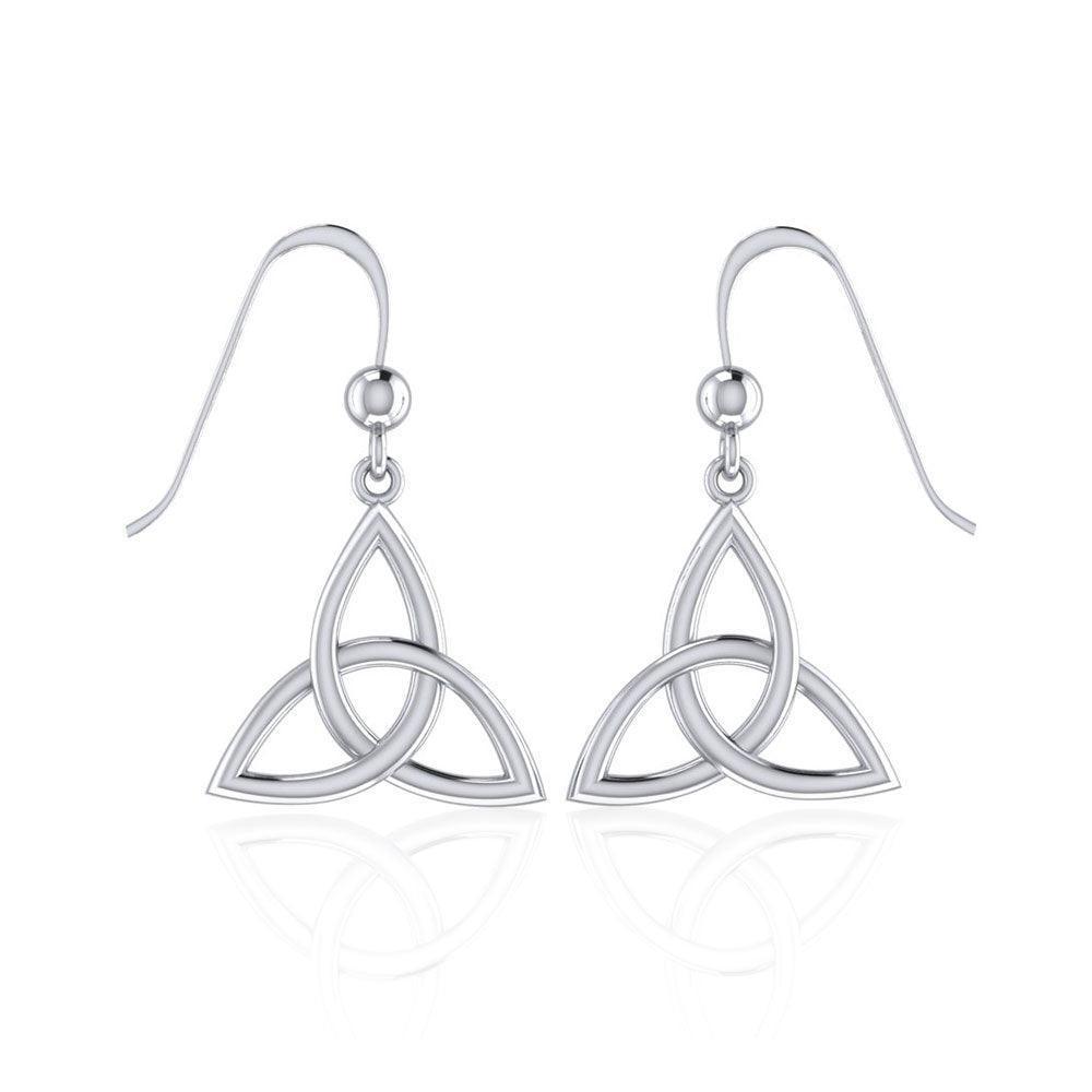 Endless Connection in Celtic Triquetra ~ Sterling Silver Jewelry Dangling Earrings TE128