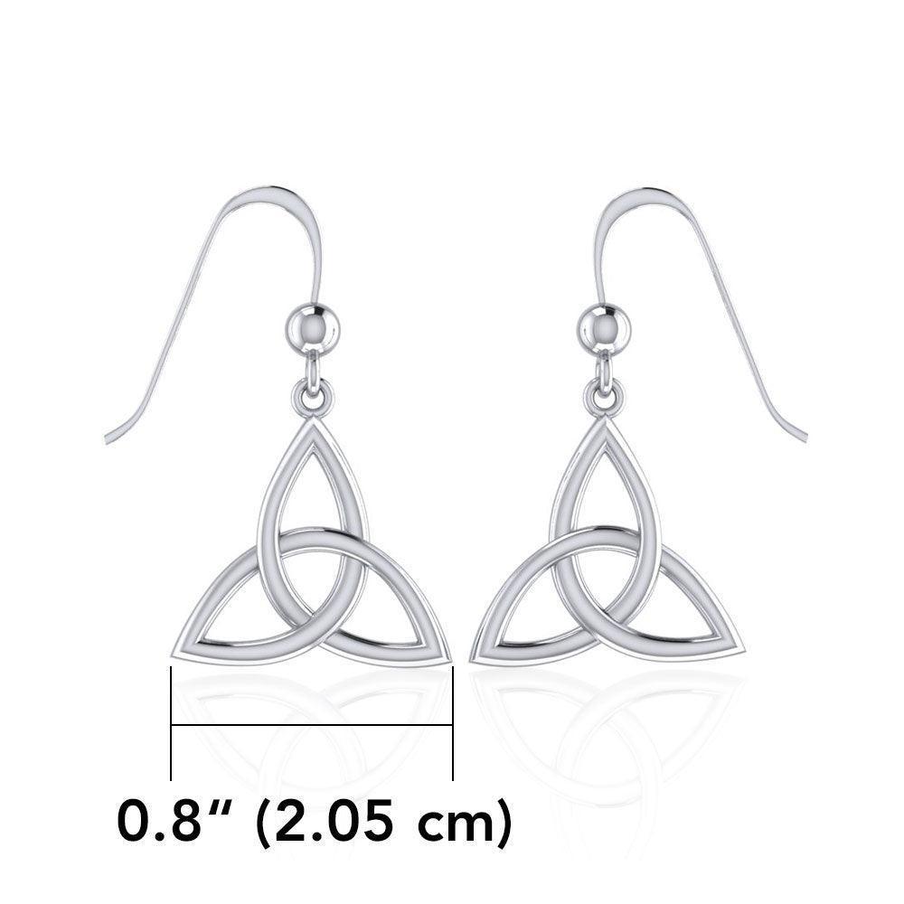 Endless Connection in Celtic Triquetra ~ Sterling Silver Jewelry Dangling Earrings TE128