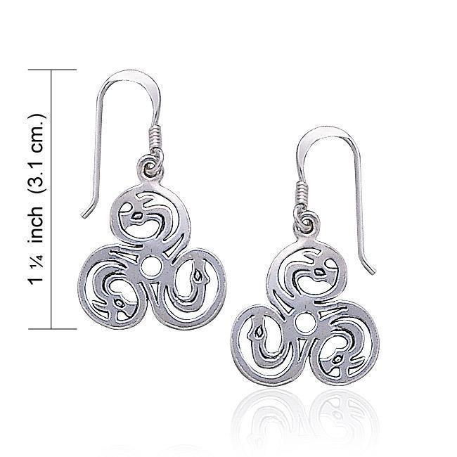 Celtic Dragons Silver Earrings TE130