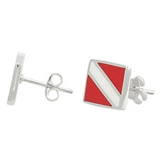 Dive Flag Sterling Silver Post Earring TE2045