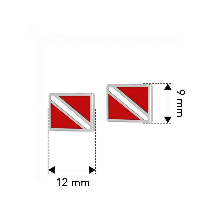 Dive Flag Sterling Silver Post Earring TE2045