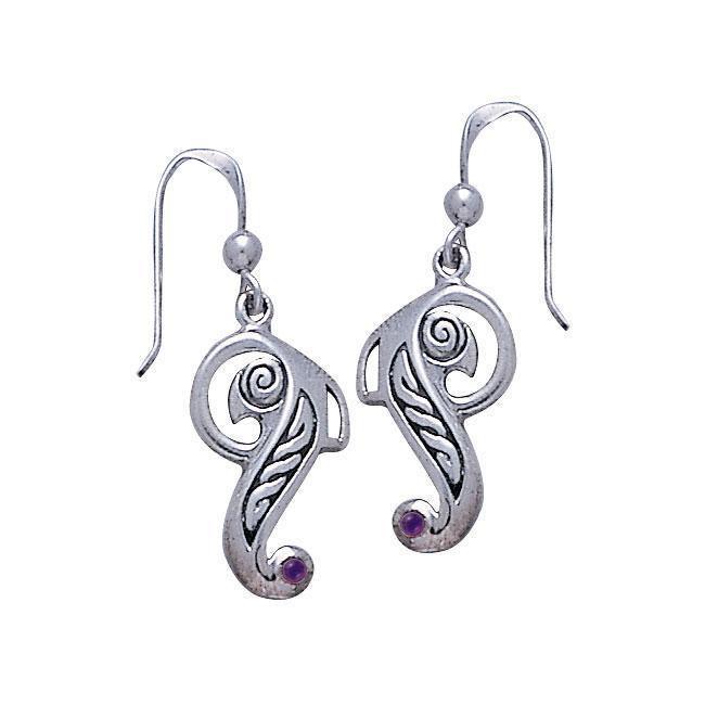 Celtic Knotwork Bird Silver Earrings TE2065