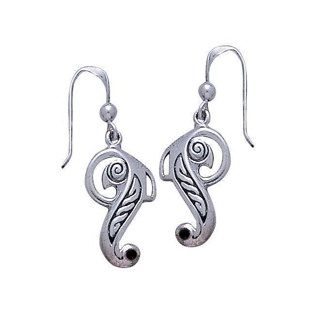 Celtic Knotwork Bird Silver Earrings TE2065