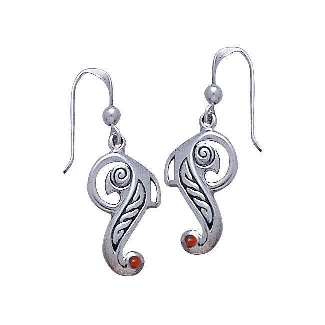 Celtic Knotwork Bird Silver Earrings TE2065