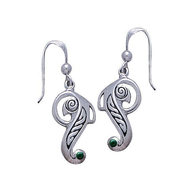 Celtic Knotwork Bird Silver Earrings TE2065