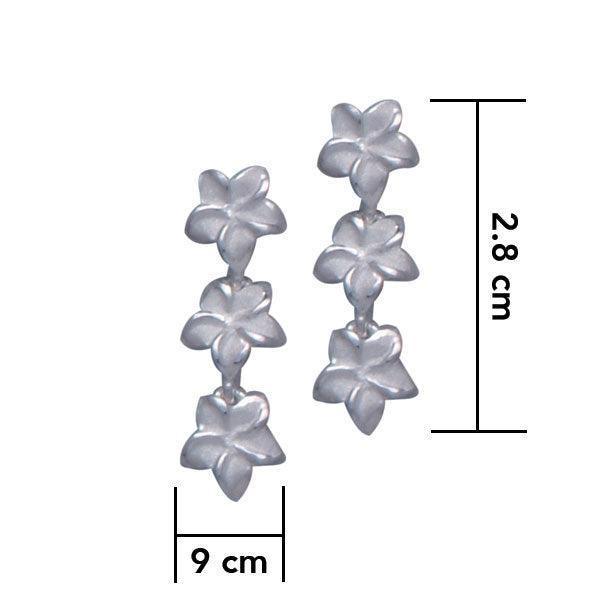 Plumeria - Hawaii National Flower Silver Post Earrings TE2130