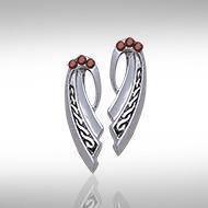 The emotional harmony of a wondrous eternity ~ Celtic Knotwork Sterling Silver Spiral Earrings