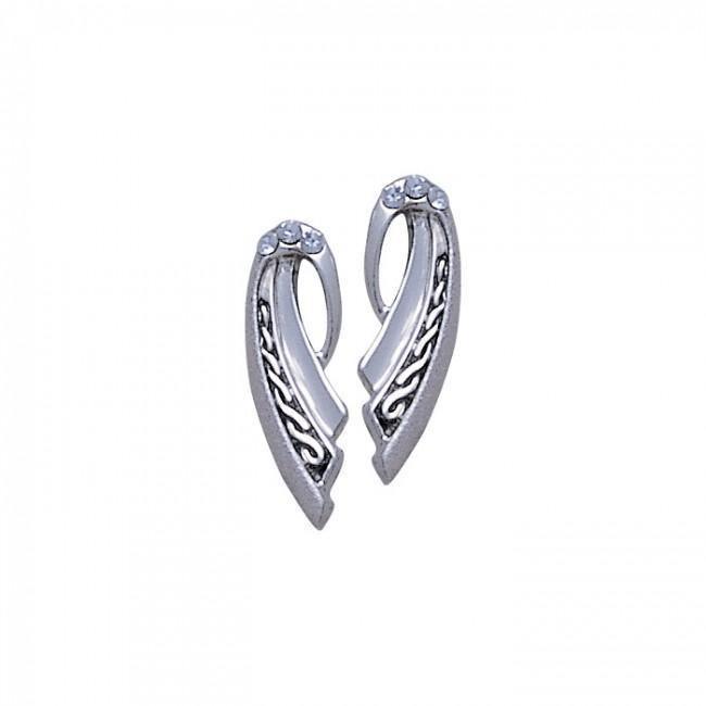 The emotional harmony of a wondrous eternity ~ Celtic Knotwork Sterling Silver Spiral Earrings